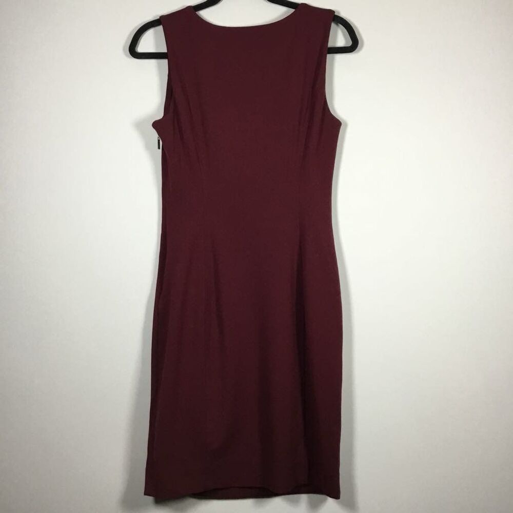 DKNY Burgundy Closet Staple Minimalist Classic Formal‎ Sleeveless Dress Size 4 - Picture 7 of 9